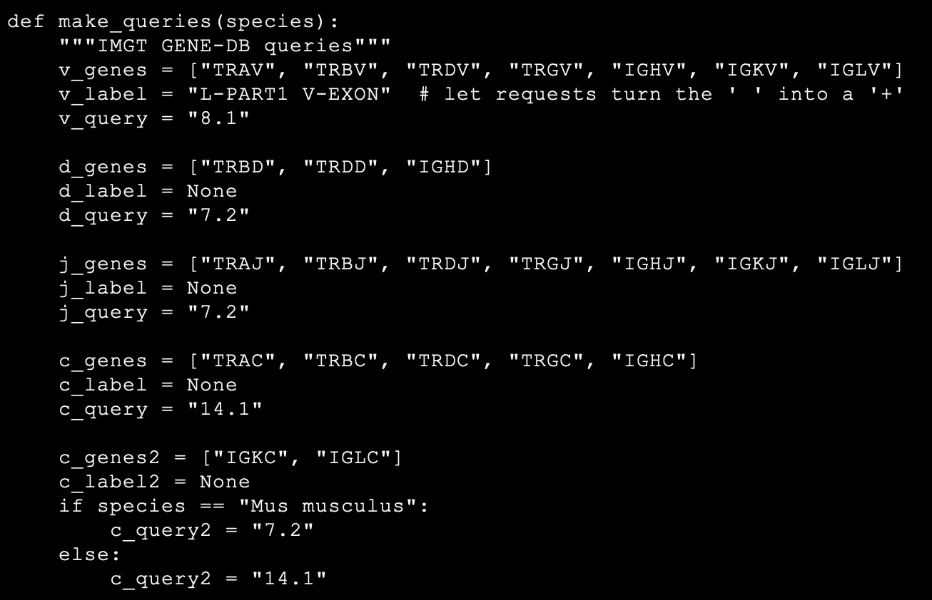 Building a custom reference for V(D)J using IMGT tool – 10X Genomics