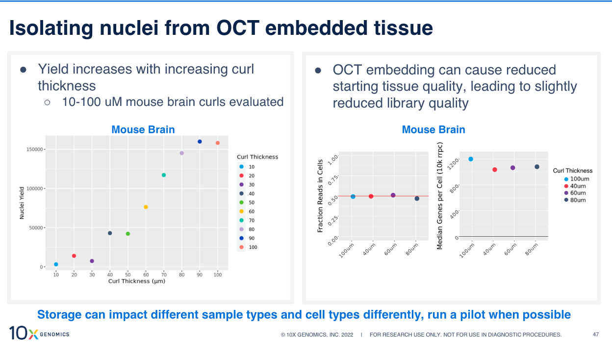 Can I isolate nuclei from OCT embedded samples using the Chromium